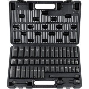 Vevor 48-Pc 3/8in Drive Impact Socket Set, SAE & Metric, CR-V